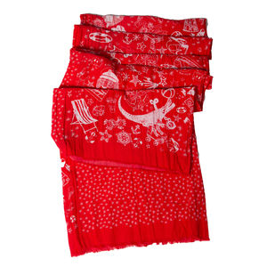 JANE CARR RED & WHITE THE DOODLE STOLE | WOMENS SIZE 190CM